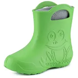 Ladeheid EVA Kinder Jungen Mädchen Gummistiefel Regenschuhe gefüttert LA-CA-03 (Grün/Grau, 28/29 EU)