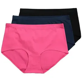 Ulla Popken Damen große Größen Übergrößen Plus Size Hipster, 3er-Pack, einfarbig schwarz 50+ 836352100-50+ - 50-52