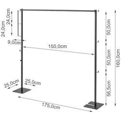 Yamazaki Home Trockenständer Wäscheständer 175x160cm Metall zusammenklappbar schwarz