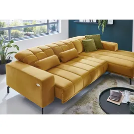Beldomo System Ecksofa, Dunkelgrau, Metall, 5-Sitzer, Ottomane links, L-Form, cm, Goldenes M, Stoffauswahl, seitenverkehrt erhältlich, Rücken echt, Wohnzimmer, Sofas & Couches, Wohnlandschaften, Ecksofas
