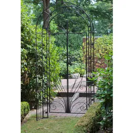 Harms Import Rosenbogen Pforte Eisen Rost-Optik Garten Rankhilfe Torbogen Gestell