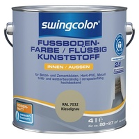 swingcolor 2in1 Flüssigkunststoff / Fußbodenfarbe RAL 7032  (Kieselgrau, 4 l, Seidenmatt)