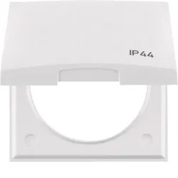 Berker Rahmen mit Klappdeckel und Aufdruck "IP44", Integro Flow, polarweiß gl.,