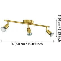 EGLO 3er LED Spot Buzz messing 48,5 x 6,5 cm GU10, messing gebürstet