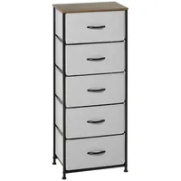 Homcom Kommode mit 5 klappbaren Stoffschubladen, Schubladenschrank mit Arbeitsplatte,
