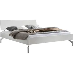 Holzbett HASENA "Albinia", grau (weiß, grau, weiß), B:146cm H:84cm L:206cm, Betten, Massivholzbett Albinia, Fußhöhe 20 cm