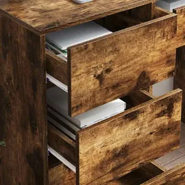 vidaXL Schreibtisch Geräucherte Eiche 90 x 37,5 x 75 cm Holzwerkstoff