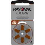 6 x Rayovac Extra Advanced Hörgerätebatterien 312 1x 6er Blister 312AU-6XEMF