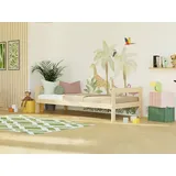 Holzeinzelbett SAFE 2-in-1 mit zwei Kopfteilen 90x160 cm Pastellrosa