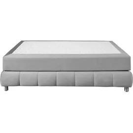 Home Affaire Boxspringbett HOME AFFAIRE "Salo", grau (hellgrau), B:96cm L:206cm, Komplettbetten, Boxspringbett, Ohne Kopfteil, inkl. Topper, auch in Überlänge 220 cm