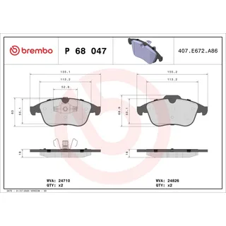 Brembo Bremsbelagsatz, Scheibenbremse