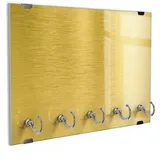 DEQORI Schlüsselbrett 'Gebürstete Goldoberfläche', (1 St), Schlüsselhalter Schlüssel Haken Schlüsselboard modern Schlüsselleiste goldfarben