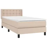 vidaXL Boxspringbett Matratze Cappuccino-Braun 100x200cm Kunstleder