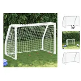 vidaXL Fußballtore für Kinder 2 Stk. mit Ball Weiß 64x35x48 cm Metall