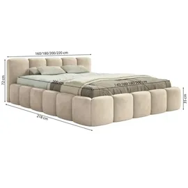 Selsey Polsterbett ¦ beige ¦ Maße (cm): B: 200 H: 72