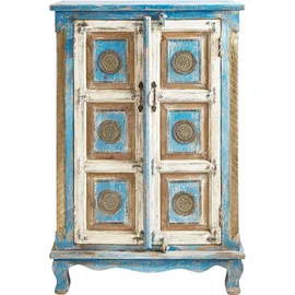 OTTO home Highboard 80 x 120 x 40 cm Antik Blau / Creme