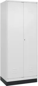 C+P Wäsche-/Kombispind Classic PLUS, Sockel, 2 Abteile, 1950x800x500mm, 9016/901 Verschluss Zylinderschloss Front RAL 9016 Verkehrsweiß