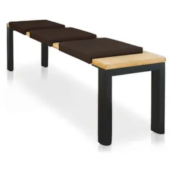 Lycce Bankauflage BRAUN Klemmkissen Sitzkissen 1 Leiste 35cm Klemmtiefe Kunstleder, Breite 40cm x Klemmteife 35cm / Sitztiefe 38cm x Höhe 6cm