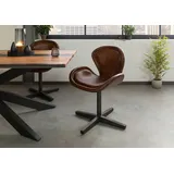 MASSIVMOEBEL24.DE Drehstuhl Leder Braun