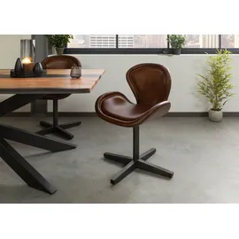 MASSIVMOEBEL24.DE Drehstuhl Leder Braun