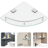 Glasregal Badezimmer, 23.5 X 23.5 X 4cm Glas Eckregal, Eckregal Glas Duschablage Glasregal Duschregal, Badezimmer Zubehör Für Bad Schlafzimmer, Büro