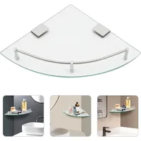 Glasregal Badezimmer, 23.5 X 23.5 X 4cm Glas Eckregal, Eckregal Glas Duschablage Glasregal Duschregal, Badezimmer Zubehör Für Bad Schlafzimmer, Büro