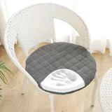 RZYW Rund Stuhlkissen 6er 4er 2er Set Weiche Sitzkissen Rund Waschbar Sitzkissen Stuhl rutschfest Sitzpolster Outdoor Stuhlauflage Bodenkissen für Küche Esszimmer Garten Büro,Darkgray,4er Set 40cm
