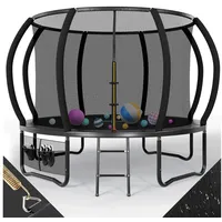 GUNJI Gartentrampolin Trampolin Ø228/305cm,Kindertrampolin Gewicht 150 kg, Ø 305 cm, Ø366/427cm outdoor trampolin mit Sicherheitsnetz und Leiter,Sprungtuch 305 cm