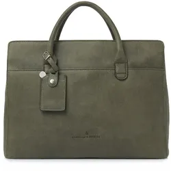 Castelijn & Beerens Carisma Shopper Tasche RFID Schutz Leder 41 cm Laptopfach  grün