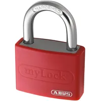 ABUS Vorhängeschloss T65AL/40 myLOCK gl.-6401 - gleichschließend und individuell beschreibbar - Spindschloss - massiver Aluminium-Schlosskörper - ABUS-Sicherheitslevel 5 - Rot