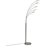 QAZQA Stehlampe Stahl inkl. LED mit Touch-Dimmer - Sixties Trento
