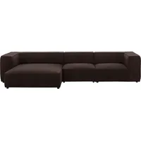 W.Schillig Ecksofa »around-the-block«, mit eleganter Biese, mit Federkern, Breite 341 cm braun