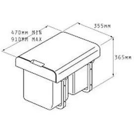 PYRAMIS Einbau-Abfallsammler Color 32l 2-fach