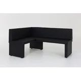 Apollo Eckbank Taina Schwarz, Gestell aus Holz, langer Schenkel rechts, 128 x168 x 84cm
