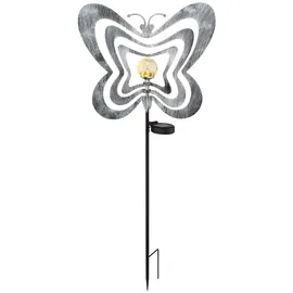 GLOBO Solarleuchte Glas/Kunststoff/Metall H 83,0 cm 1 Stück silbergrau