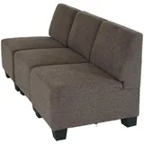 MCW 3-Sitzer Sofa Couch Moncalieri, Stoff/Textil ~ braun,