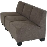 MCW 3-Sitzer Sofa Couch Moncalieri, Stoff/Textil ~ braun,