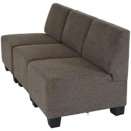 MCW 3-Sitzer Sofa Couch Moncalieri, Stoff/Textil ~ braun,