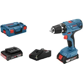 Bosch GSR 18V-21 Professional inkl. 2 x 2 Ah + L-Boxx 06019H1008