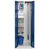 Gürkan Putzmittelschrank 104432 lichtgrau, enzianblau 60,0 x 50,0 x 180,0 cm, aufgebaut, 1 St.