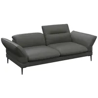 FLEXLUX 2,5-Sitzer Salino, Funktionssofa, Relaxsofa, Sofa mit Arm- und Kopfteil-Verstellungen, Kaltschaum & Stahl-Wellen grau