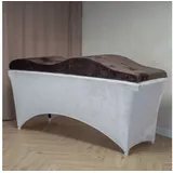 STM Company Massageliege Wellen-Matratze (Curved Lash Topper) mit Memory Schaum (180x60 cm / 190x70 cm, Mit Veloursbezug), ohne Kosmetikliege, ideal für Wimpernverlängerungen, PMU braun 190x70 cm