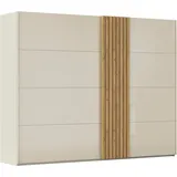 Rauch Schwebetürenschrank »Kleiderschrank Schrank Garderobe Wäscheschrank TEGIO«, mit hochwertigen Holzdekoraufleistung und Glasfront MADE IN GERMANY beige