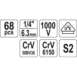Yato Elektriker-Werkzeugset 68-tlg. schwarz