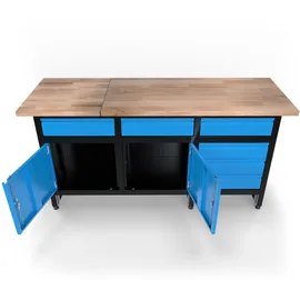 Güde Werkbank Holz 171,2 x 60 x 85 cm blau unbestückt