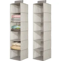 mDesign Hängeschrank 2er Set 6 Böden beige