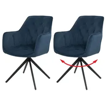 MCW Esszimmerstuhl MCW-L80 Stoff blau 2er Set