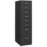 vidaXL Aktenschrank mit Rollen Anthrazit 28x41x109 cm Metall