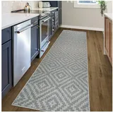 my home Teppich Cordoba auch als Läufer erhältlich, rechteckig, Höhe: 3 mm, In- und Outdoor geeignet, Sisal-Optik, Wetterfest & UV-beständig, Boho grau 67 cm x 230 cm x 3 mm