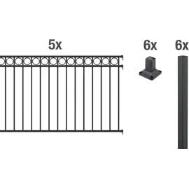 GAH Alberts Metallzaun Circle Set 100 cm schwarz
